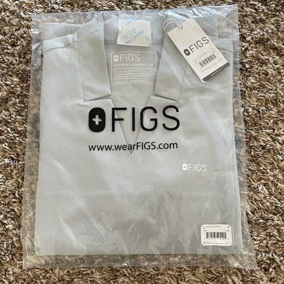 NWT FIGS INALA SLIM SCRUB TOP--SILVER ARROWS GREY--SIZE MEDIUM--IN PACKAGING - Picture 9 of 9